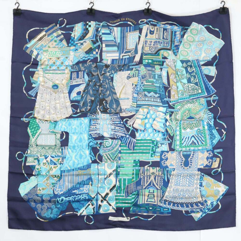 HERMES Blue Silk Scarf